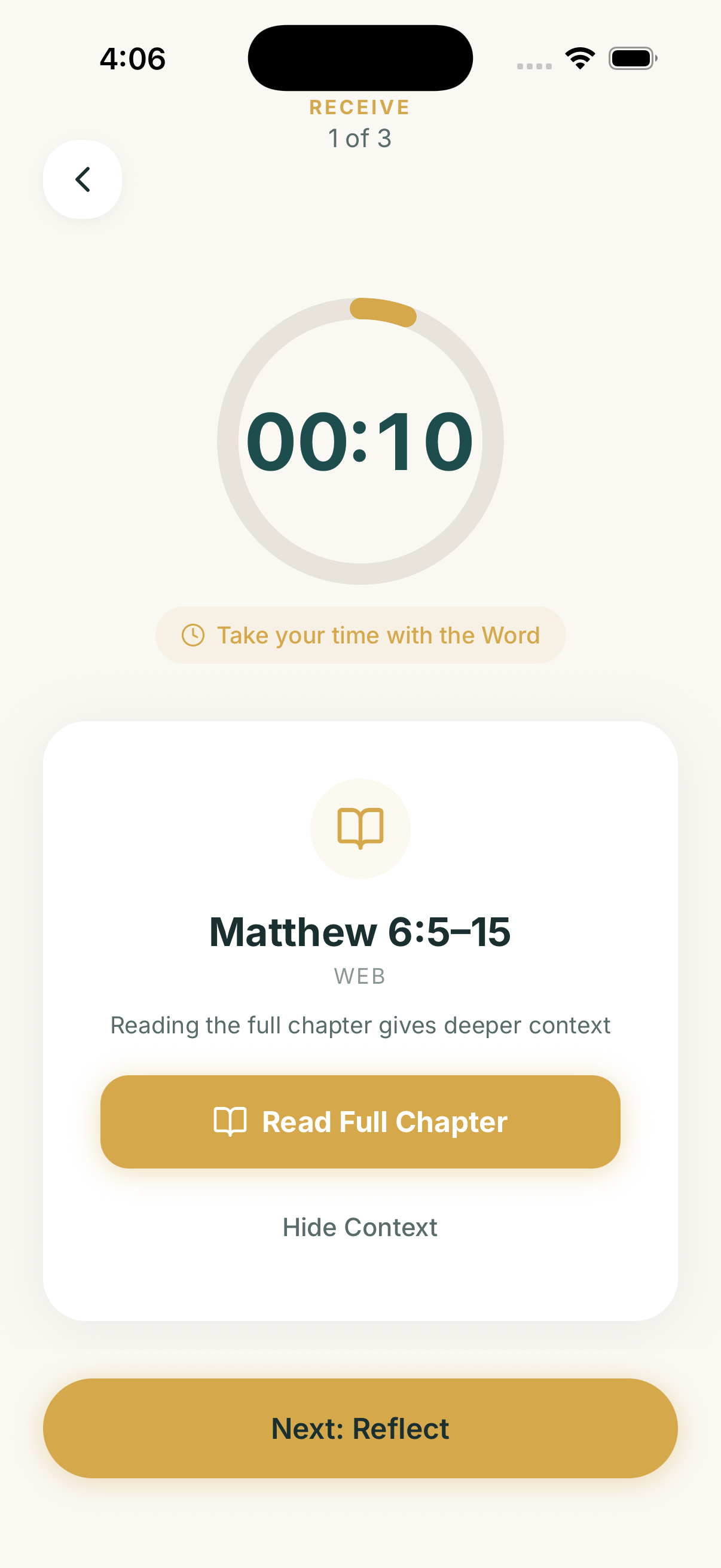Receive step - reading Scripture