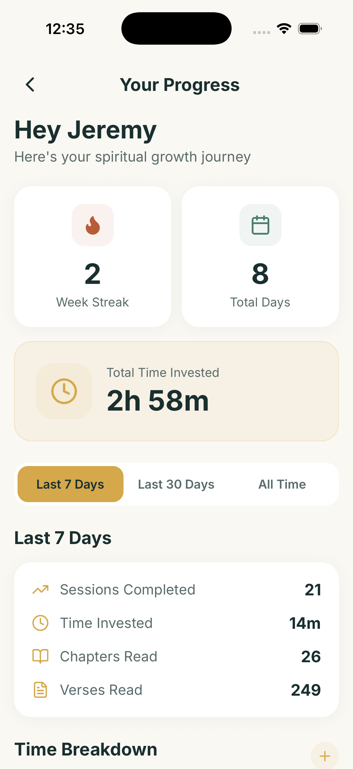 Threshold stats and progress tracking